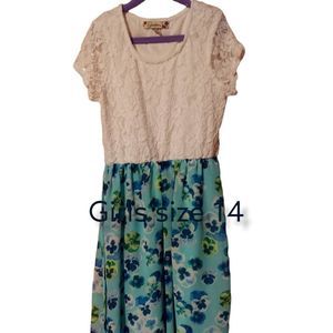 Speechless Girl's Dress with White Lace Top Size 14